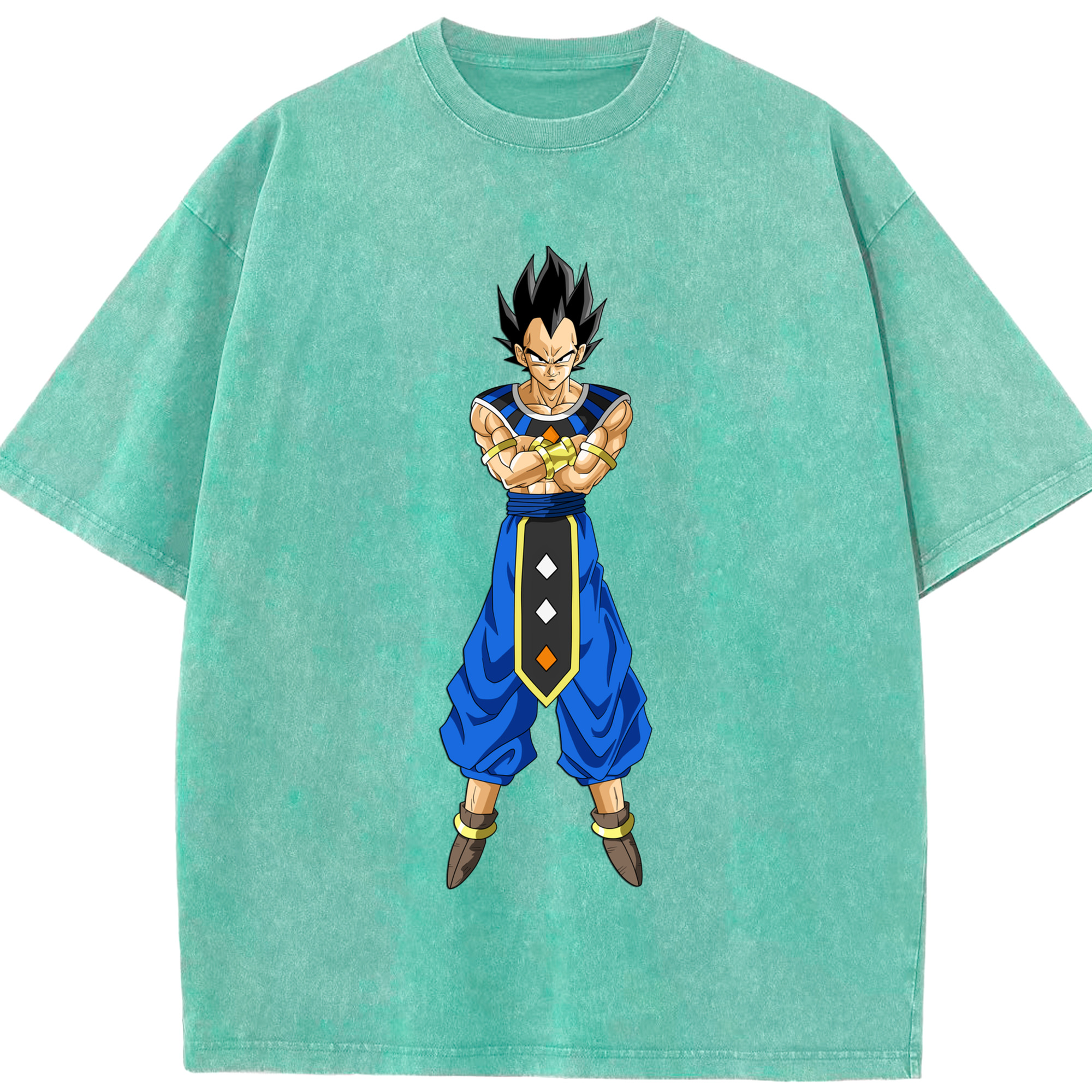 （画像用） ドラゴンボール ベジータ四世（Bejīta Yonsei）DRAGON BALL Vegeta IV 綿100% ヴィンテージ風 半袖Tシャツ（フロントプリント）